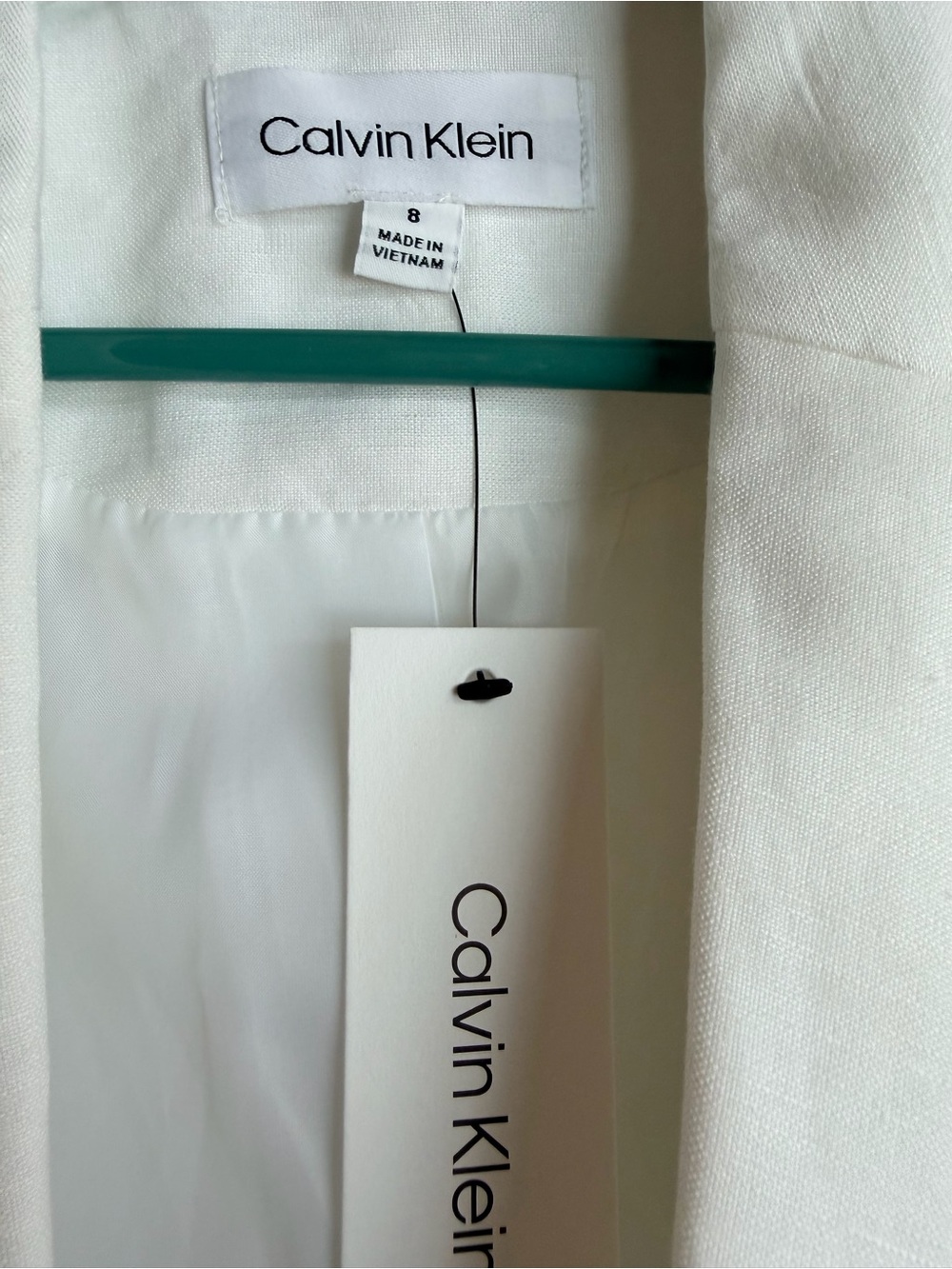 Calvin Klein White Women's Single-Button Blazer - Picture 3 of 8